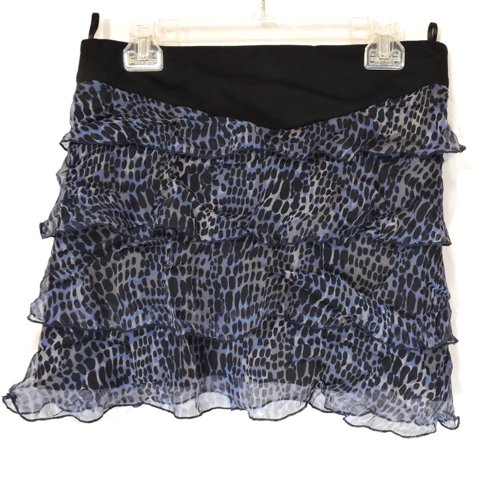 SOALLURE 🇮🇹 WOMEN'S BLUE SILK MINI FASHION SKIRT